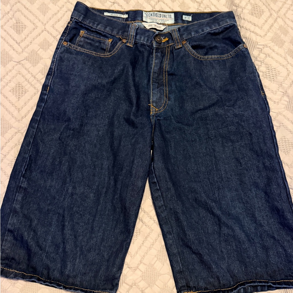 Ecko Unlimited Dark Blue Jean Shorts